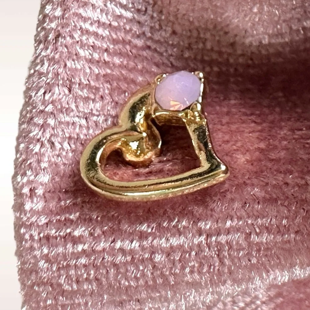 Free People Blush Pink Velvet Rose Brooch 5 Pairs of Stud Earrings Cross Heart